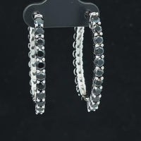 WENDECREOLEN AUS 925/- SILBER RHODINIERT MIT SPINELL & ZIRKON ( GES.CA. 6,06 ct.)