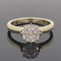 RING AUS 585/- GELBGOLD/WEIßGOLD MIT DIAMANTKOMPOSITION (CA. 0,40ct.)