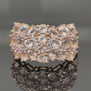 RING AUS 925/- SILBER VERGOLDET MIT MORGANIT & ZIRKON
