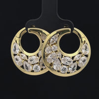 CREOLEN AUS 925/- SILBER GELBGOLDPLATTIERT MIT ZIRKONA