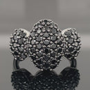 RING AUS 925/- SILBER PLATINIERT MIT SPINELL