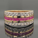 RING AUS 925/- SILBER VERGOLDET MIT SAMBIA RUBIN & ZIRKON