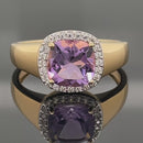 RING AUS 925/- SILBER VERGOLDET MIT AMETHYST & ZIRKON
