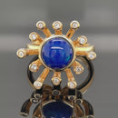 RING AUS 925/- SILBER VERGOLDET MIT KRISTALLOPAL & ZIRKON