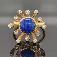 RING AUS 925/- SILBER VERGOLDET MIT KRISTALLOPAL & ZIRKON