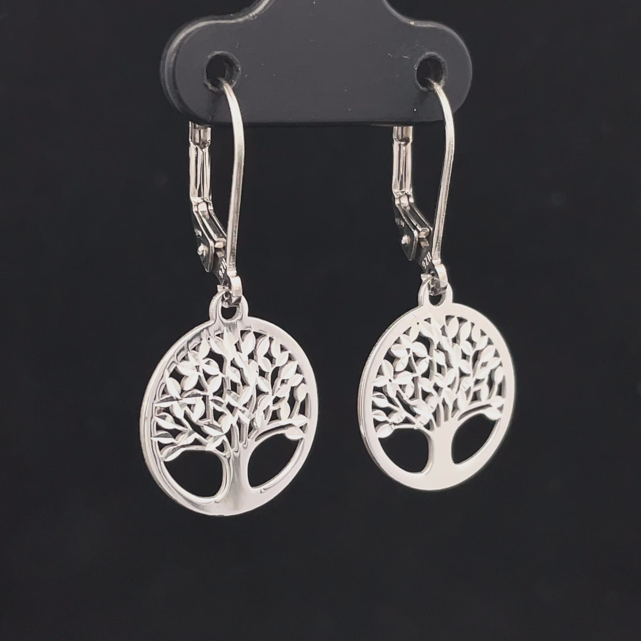 OHRHÄNGER AUS 925/- SILBER RHODINIERT "BAUM DES LEBENS"