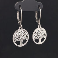 OHRHÄNGER AUS 925/- SILBER RHODINIERT "BAUM DES LEBENS"