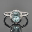 RING AUS 600/- PLATIN MIT SANTA MARIA AQUAMARIN (CA. 1,40 ct.)