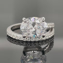 RING AUS 925/- SILBER RHODINIERT MIT ZIRKONIA