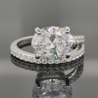 RING AUS 925/- SILBER RHODINIERT MIT ZIRKONIA