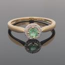 RING AUS 925/- SILBER VERGOLDET MIT SAMBIA SMARAGD & ZIRKON