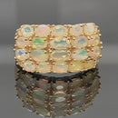 RING AUS 925/- SILBER VERGOLDET MIT ÄTHIOP. OPAL