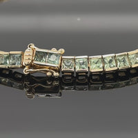 ARMBAND AUS 375/- GELBGOLD MIT MULTI SAPHIR (GES.CA. 7,92 ct.)