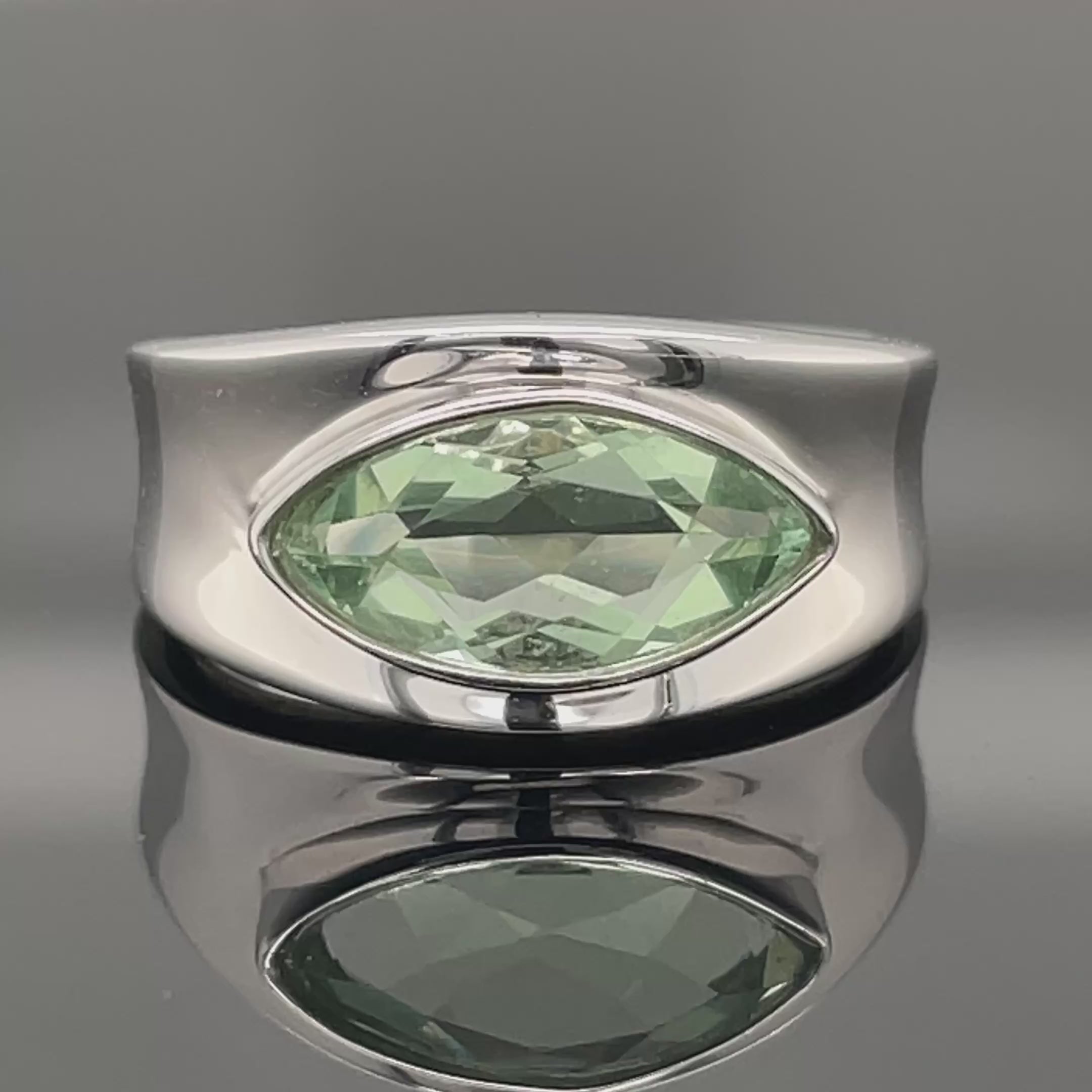 RING AUS 925/- SILBER RHODINIERT MIT FLUORIT (ca.2,15 ct.)