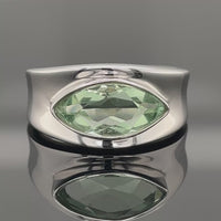 RING AUS 925/- SILBER RHODINIERT MIT FLUORIT (ca.2,15 ct.)