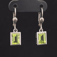 OHRHÄNGER AUS 925/- SILBER RHODINIERT MIT PERIDOT (GES.CA.2,20 ct.)
