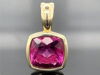 ANHÄNGER AUS 375/- GELBGOLD mit Fluorit (ca. 3,4 ct.)